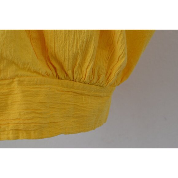 Vintge 80s Bright Yellow All Cotton‎ Blazer Coat size L - Picture 10 of 10